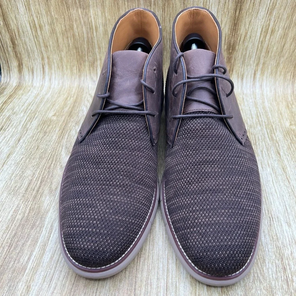 Johnston & Murphy Holden Chukka Boot Men\'s Size 13 Mahogany Leather Knit 20-4910 Johnston & Murphy Holden Chukka Boot Men main image 2